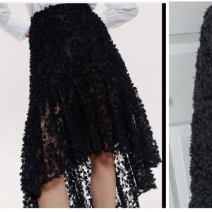 Zara high low flower skirt black size xs